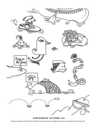"River Recreation" Coloring Page