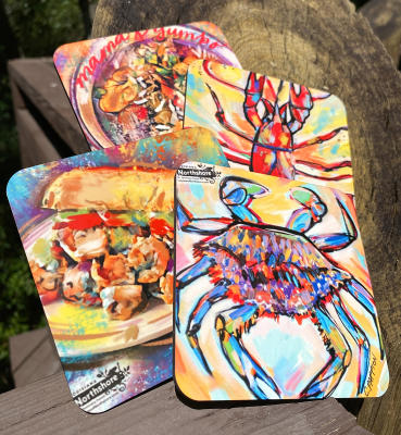 Louisiana themed coasters by Mandeville artist Christian Pappion