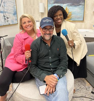Katie Guasco, Tico Soto, Zondra White Jones (left to right) in Northshore Media Group studio.