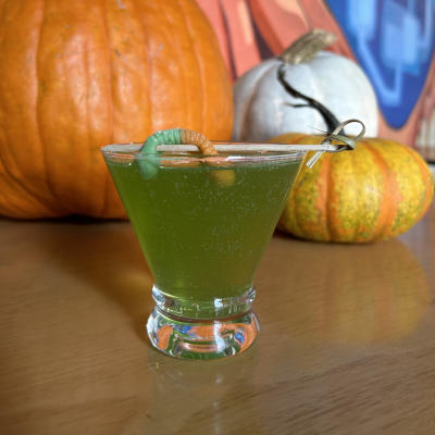 Nine Pin Halloween Cocktail "The Poison Apple"