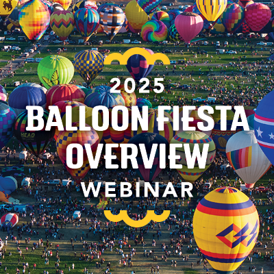 An image promoting the 2025 Balloon Fiesta overview webinar.