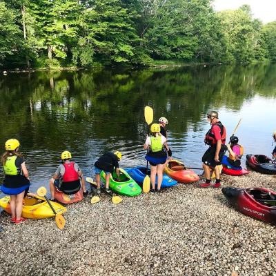 kids on kayaks