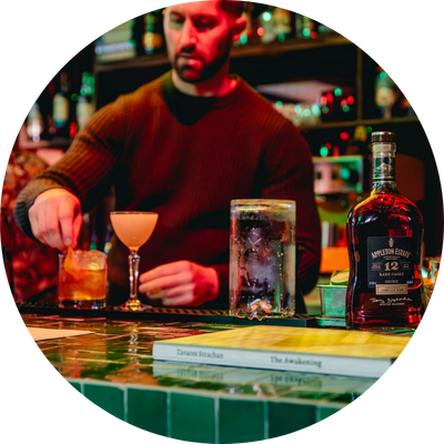 Bartender pouring drinks