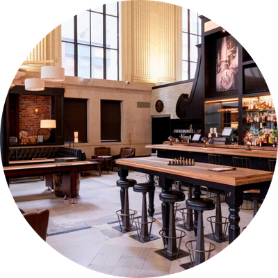 Interior layout of Buckeye Bourbon House