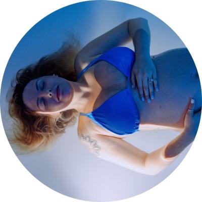 Woman enjoying float therapy