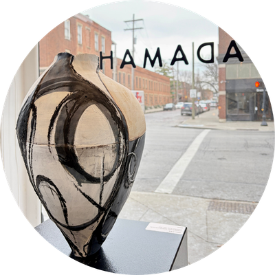 Vase sitting in window at Adamah Gallery