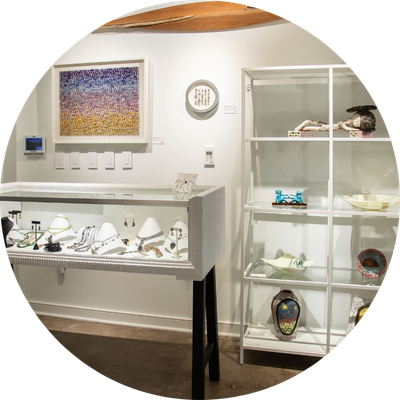 Jewelry display inside Chaos Contemporary
