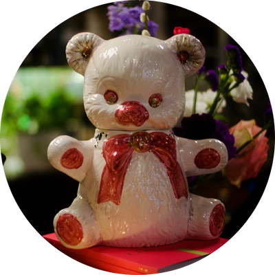Ceramic painted teddy bear