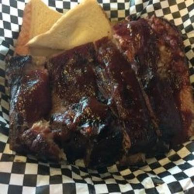 BBQ beef and slices of bread from Brickyard BBQ
