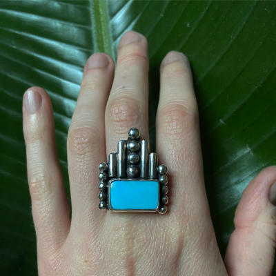 A turquoise ring from Jocelyn Morin Metalsmith