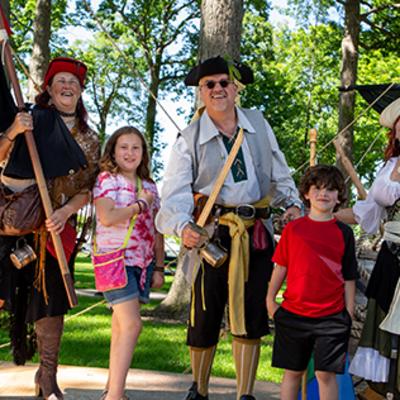 Families participating in Pyrate Fest at Put-in-Bay