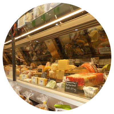 Cheese counter with Ontario cheeses