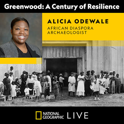 An infographic for Greenwood: A Century of Resilience for the National Geographic Speaker Series