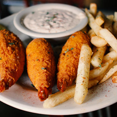 Shreveport Stuffed Shrimp with fries and tartar sauce