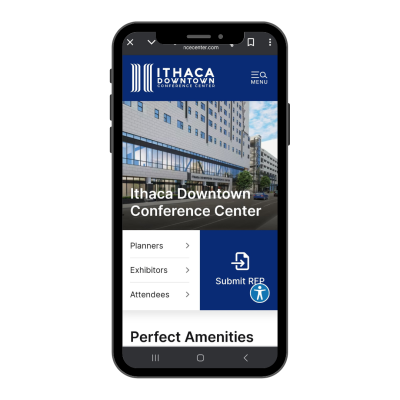 Ithaca Downtown Conference Center's website is optimized for mobile