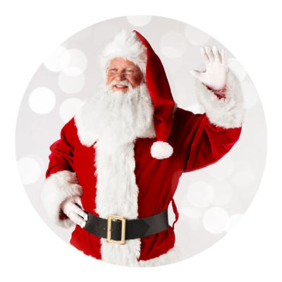 Santa Claus smiling and waving