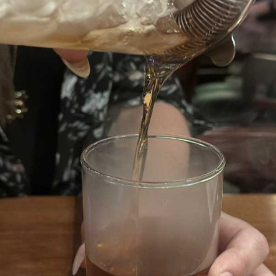 Pouring whiskey drink