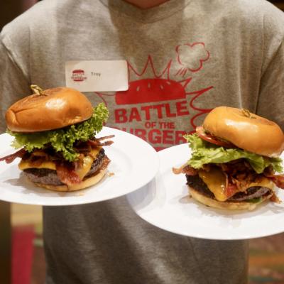 Battle of the Burgers Student Serves Judges