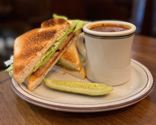 chili and sandwich at Beerntsen's Confectionary in Manitowoc