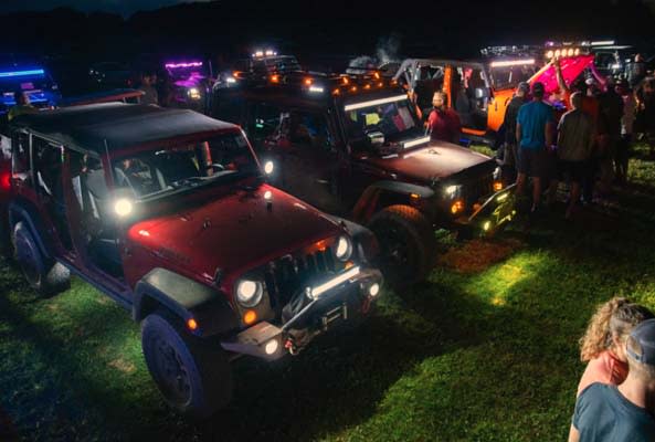 jeep motorcade in display