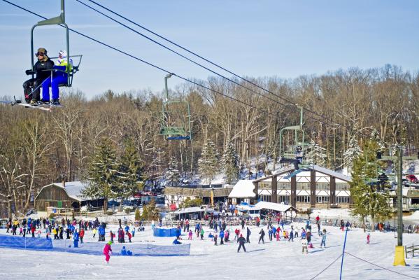 Ski Lift and Lodge At Spring Mountain