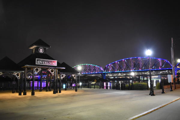 Jeffersonville Overlook & Big Four Bridge at night