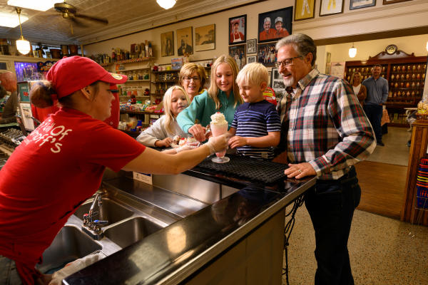Schimpff's Family at Soda Fountain