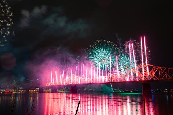 Thunder Over Louisville Bridge Fireworks