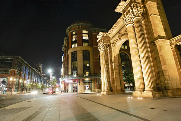 Historic arch at McFerson Commons in the Arena District