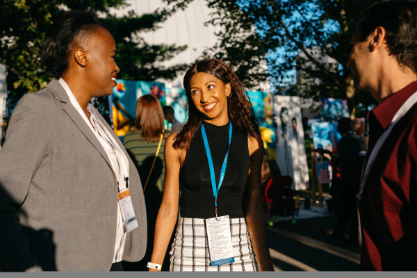 Meeting outside COSI at the opening reception of ASAE 2019 in Columbus, Ohio