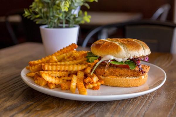 Can't Believe It's Vegan Chicken Sandwich with Fries