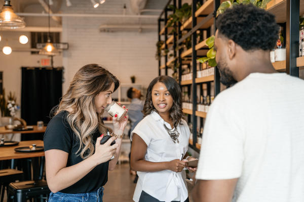 Friends shopping at Penn & Beech Candle Co.