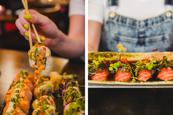 A collection of images from DOMO sushi.