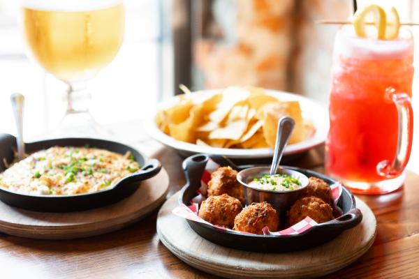 The Eagle Hush Puppies and Spicy Chicken Dip