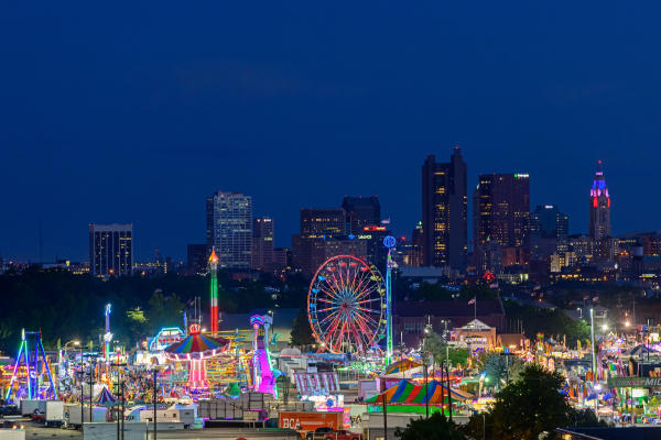 The annual Ohio State Fair in Columbus takes place the last week of July.