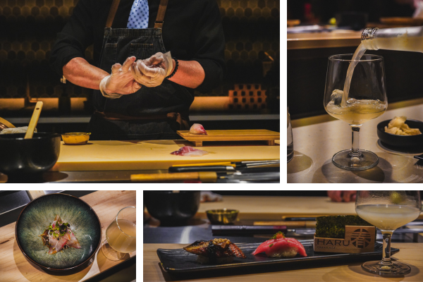 A combination of dining photos at HARU.
