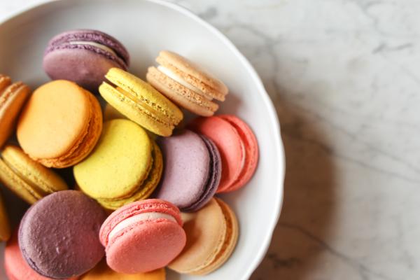 Pistacia Vera Macarons in a bowl