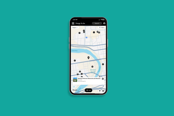Map screen on CBUS Rewards app