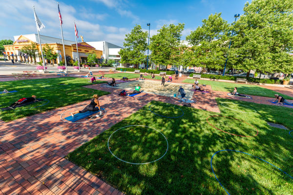 Easton Physically Distant Yoga on the Square