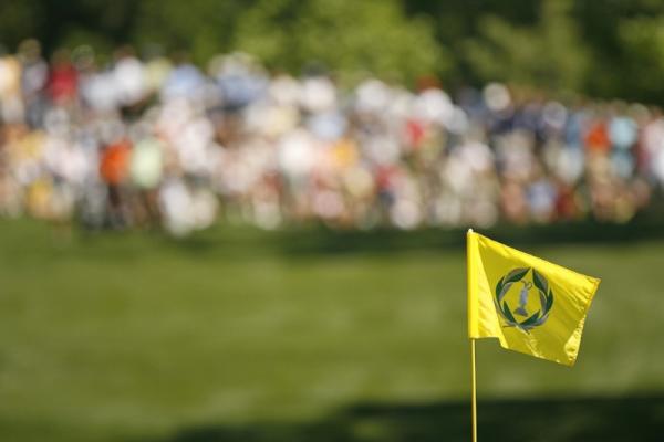 the Memorial Tournament pin flag in the wind