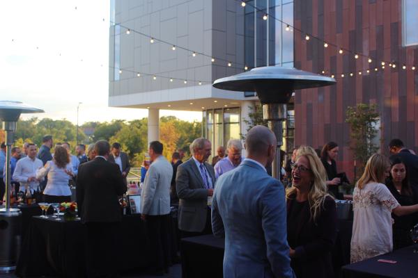 Outdoor reception at The Exchange at Bridge Park