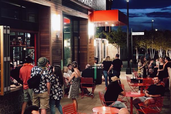 Market Bar Patio at Nighttime