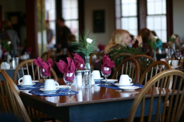 Table set up for lunch at the Morgan House