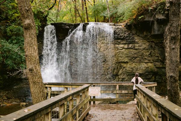 Hayden Run Falls waterfall during the Fall