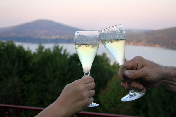 Wine with a view of Canandaigua Lake