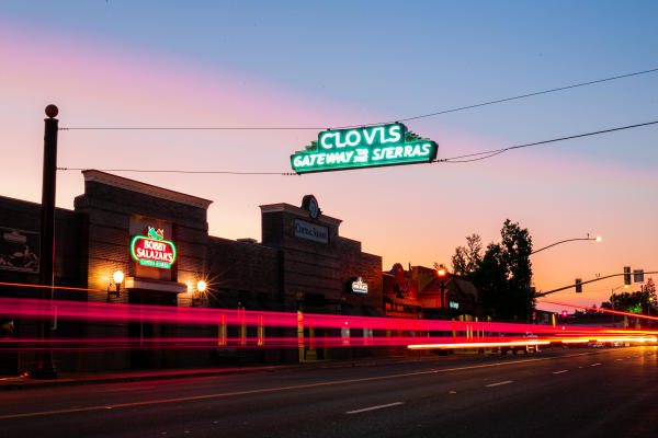 Old Town Clovis at Night
