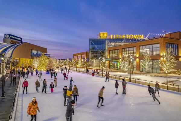 Titletown Winter skating around ice rink