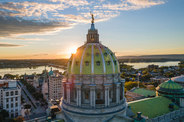Harrisburg Capitol Aerial