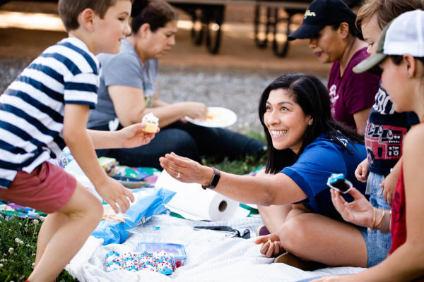 family picnic outside