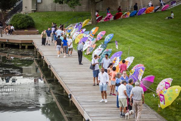 Columbia Festival of the Arts - Lakefest Umbrella Display